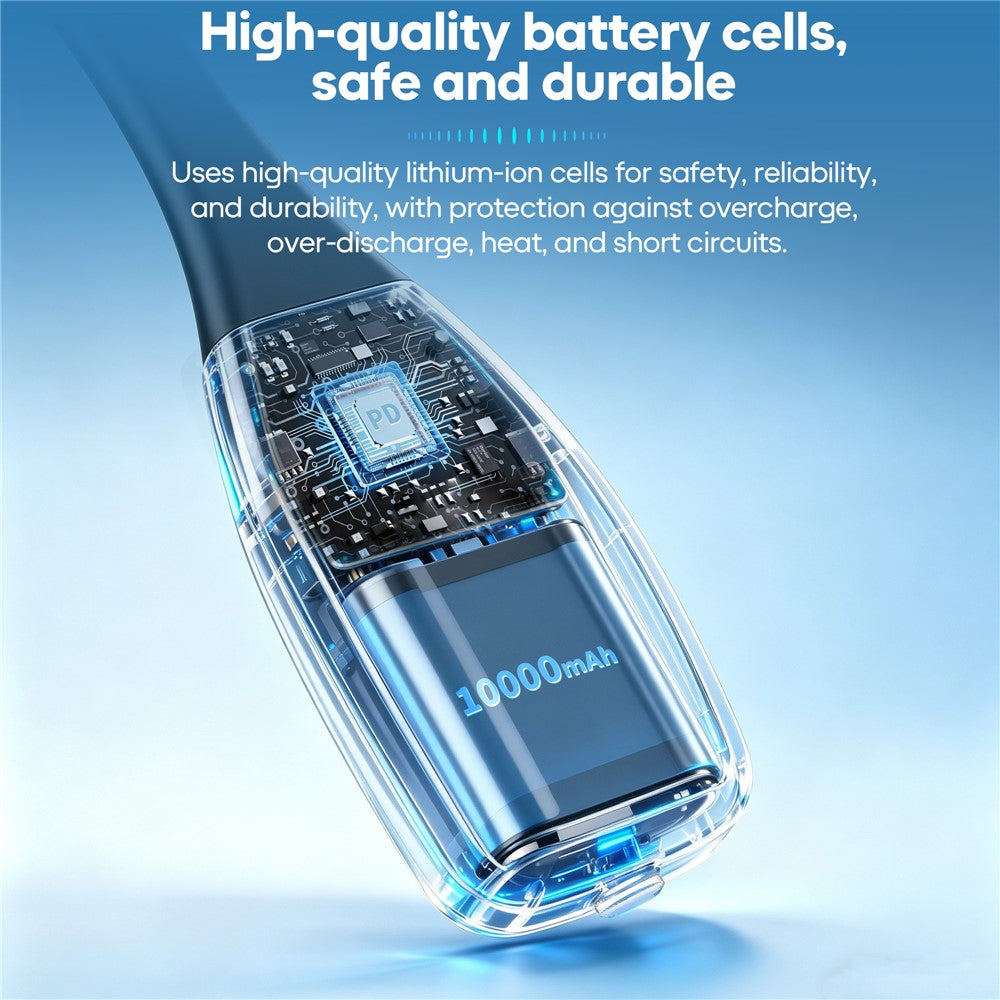 STARTRC GAMES 10000mAh Neck Mounted Power Bank for Meta Quest 3 / 3S / 2 / PICO 4 PD 18W Fast Charging VR Headset Battery Pack