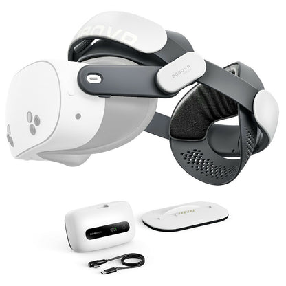 BOBOVR M3 Pro+ Rechargeable Head Strap with 6500mAh Battery and Charging Dock for Meta Quest 3 / 3S