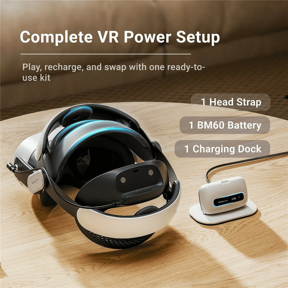 BOBOVR M3 Pro+ Rechargeable Head Strap with 6500mAh Battery and Charging Dock for Meta Quest 3 / 3S