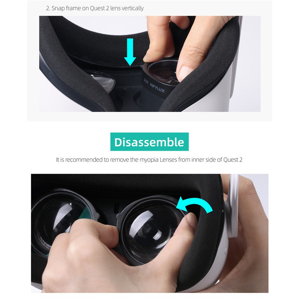 HIFYLUX QF11 1 Pair -5.0D Aspherical Resin Myopia Lenses VR Glasses Lenses Accessories for Oculus Quest 2
