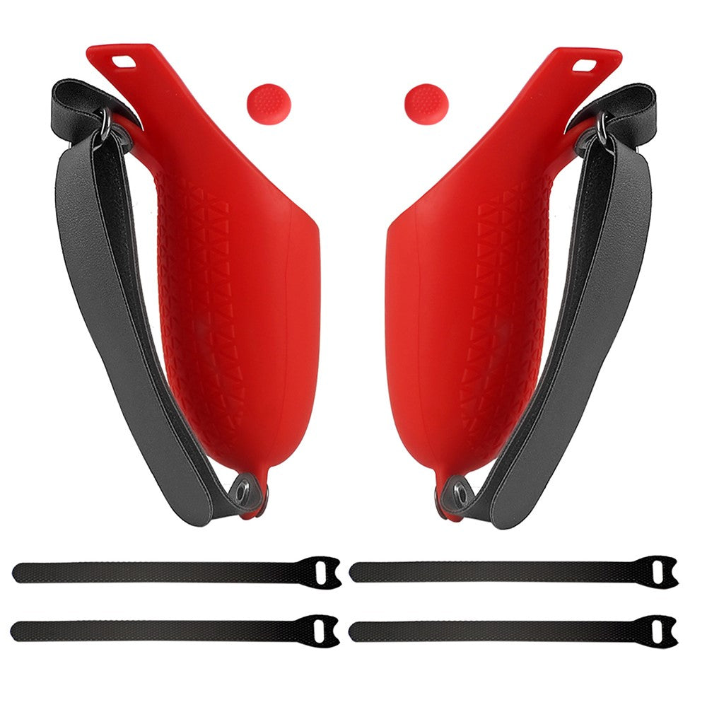 1 Pair Silicone Protective Grip Cover Handle Sleeve Case with Adjustable Palm Strap for Oculus Quest 2 VR Controller