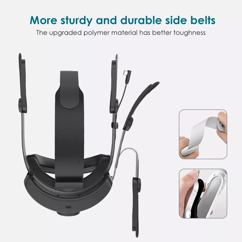 JY-HC2 For Oculus Quest 2 VR Glasses Headband Adjustable Head Strap with 8000mAh Battery