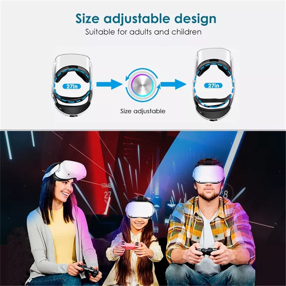 JY-HC2 For Oculus Quest 2 VR Glasses Headband Adjustable Head Strap with 8000mAh Battery