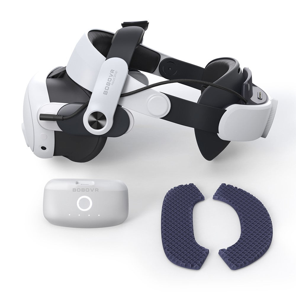 BOBOVR M3 Pro VR Head Strap for Meta Quest 3S / Quest 3 with Magnetic Detachable 5200mAh Battery Pack