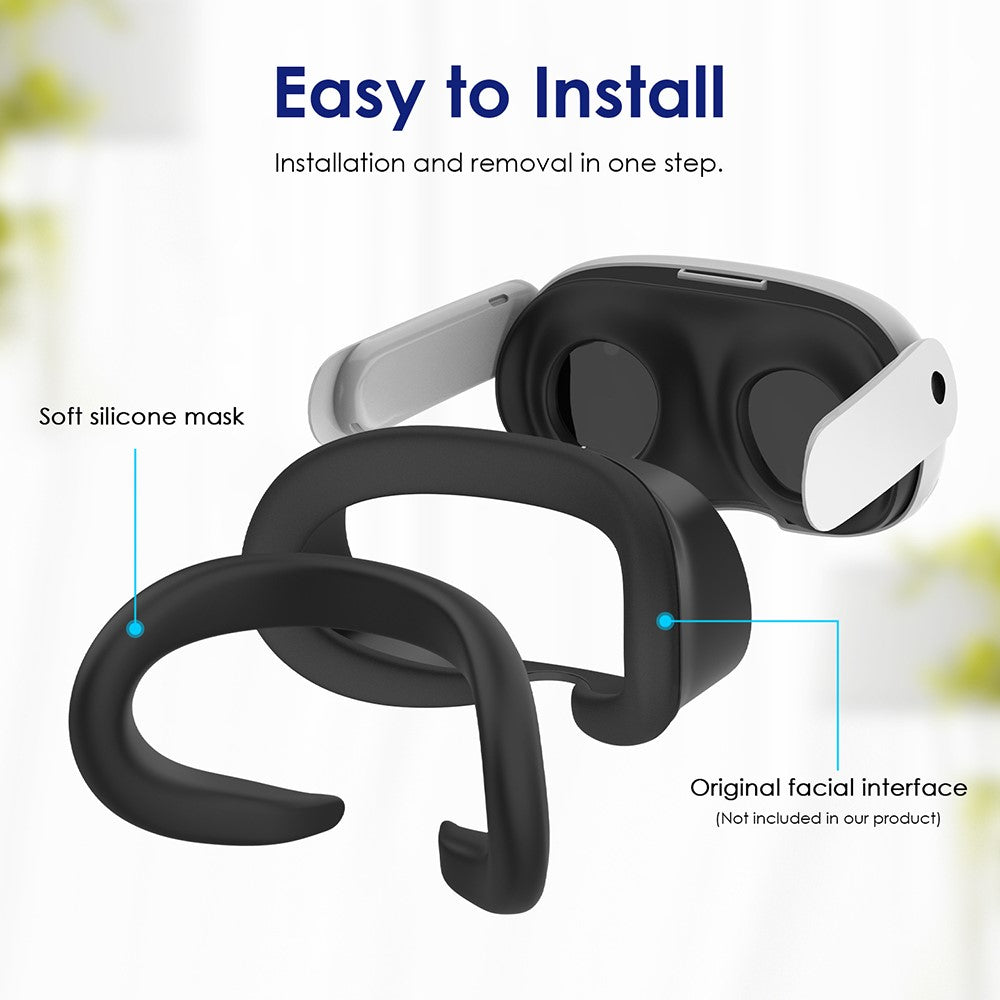 WOLMTT For Meta Quest 3 VR Silicone Eye Mask Anti-sweat Protective Cover