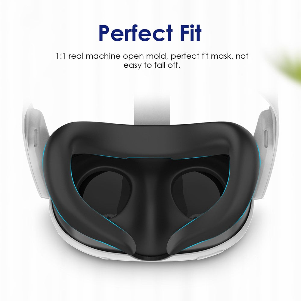 WOLMTT For Meta Quest 3 VR Silicone Eye Mask Anti-sweat Protective Cover