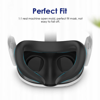 WOLMTT For Meta Quest 3 VR Silicone Eye Mask Anti-sweat Protective Cover