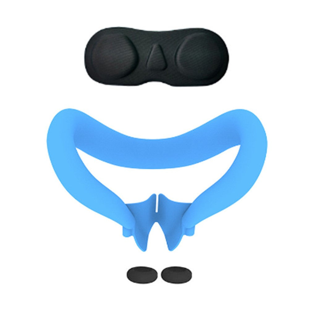 For Meta Quest 3 VR Headset Silicone Face Mask + Lens Protective Cover + 2 Rocker Cap