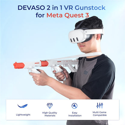 DEVASO For Meta Quest 3 VR Magnetic Suction Gunstock Game Controller Holder