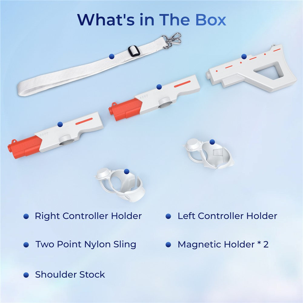 DEVASO For Meta Quest 3 VR Magnetic Suction Gunstock Game Controller Holder