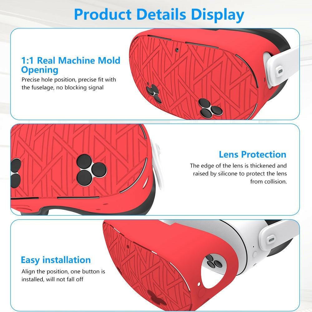 For Meta Quest 3S VR Silicone Case Stripes Style Heat Dissipation Protective Cover