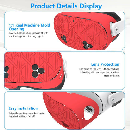 For Meta Quest 3S VR Silicone Case Stripes Style Heat Dissipation Protective Cover