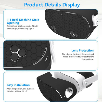 For Meta Quest 3S VR Silicone Case Honeycomb Texture Heat Dissipation Anti-Drop Cover
