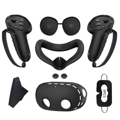 For Meta Quest 3S Silicone Accessory Set with VR Headset Cover  /  Controller Grips  /  Face Mask