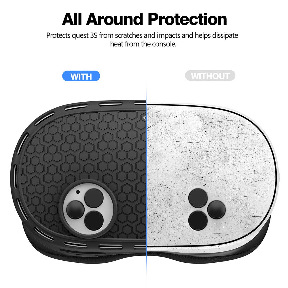 For Meta Quest 3S Silicone Accessory Set with VR Headset Cover  /  Controller Grips  /  Face Mask