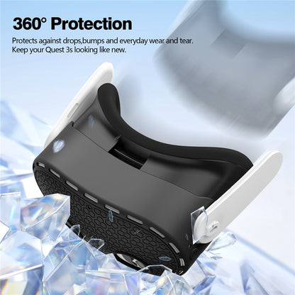 For Meta Quest 3S Silicone Accessory Set with VR Headset Cover  /  Controller Grips  /  Face Mask