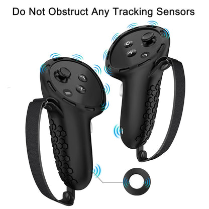 For Meta Quest 3S Silicone Accessory Set with VR Headset Cover  /  Controller Grips  /  Face Mask