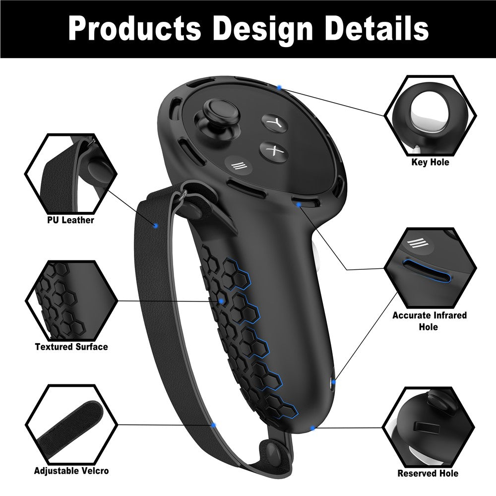 For Meta Quest 3S Silicone Accessory Set with VR Headset Cover  /  Controller Grips  /  Face Mask
