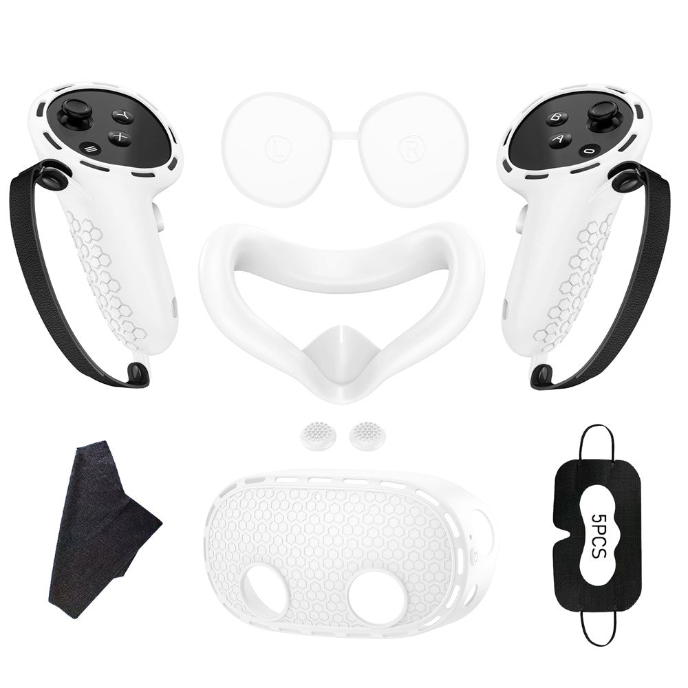 For Meta Quest 3S Silicone Accessory Set with VR Headset Cover  /  Controller Grips  /  Face Mask