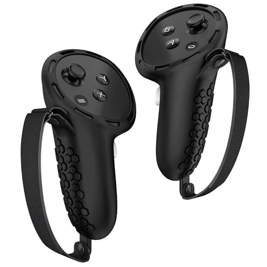 1 Pair Silicone Case for Meta Quest 3 / 3S Touch Controller Protective Grip Cover with Straps