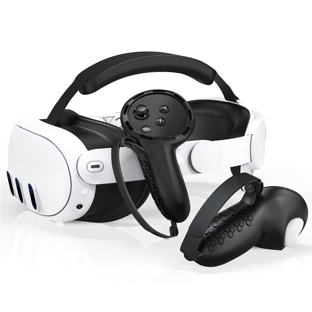 1 Pair Silicone Case for Meta Quest 3 / 3S Touch Controller Protective Grip Cover with Straps