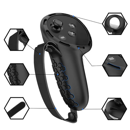 1 Pair Silicone Case for Meta Quest 3 / 3S Touch Controller Protective Grip Cover with Straps