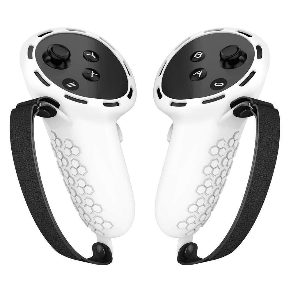1 Pair Silicone Case for Meta Quest 3 / 3S Touch Controller Protective Grip Cover with Straps