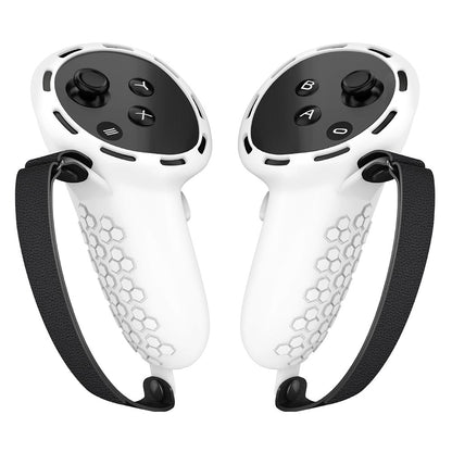 1 Pair Silicone Case for Meta Quest 3 / 3S Touch Controller Protective Grip Cover with Straps