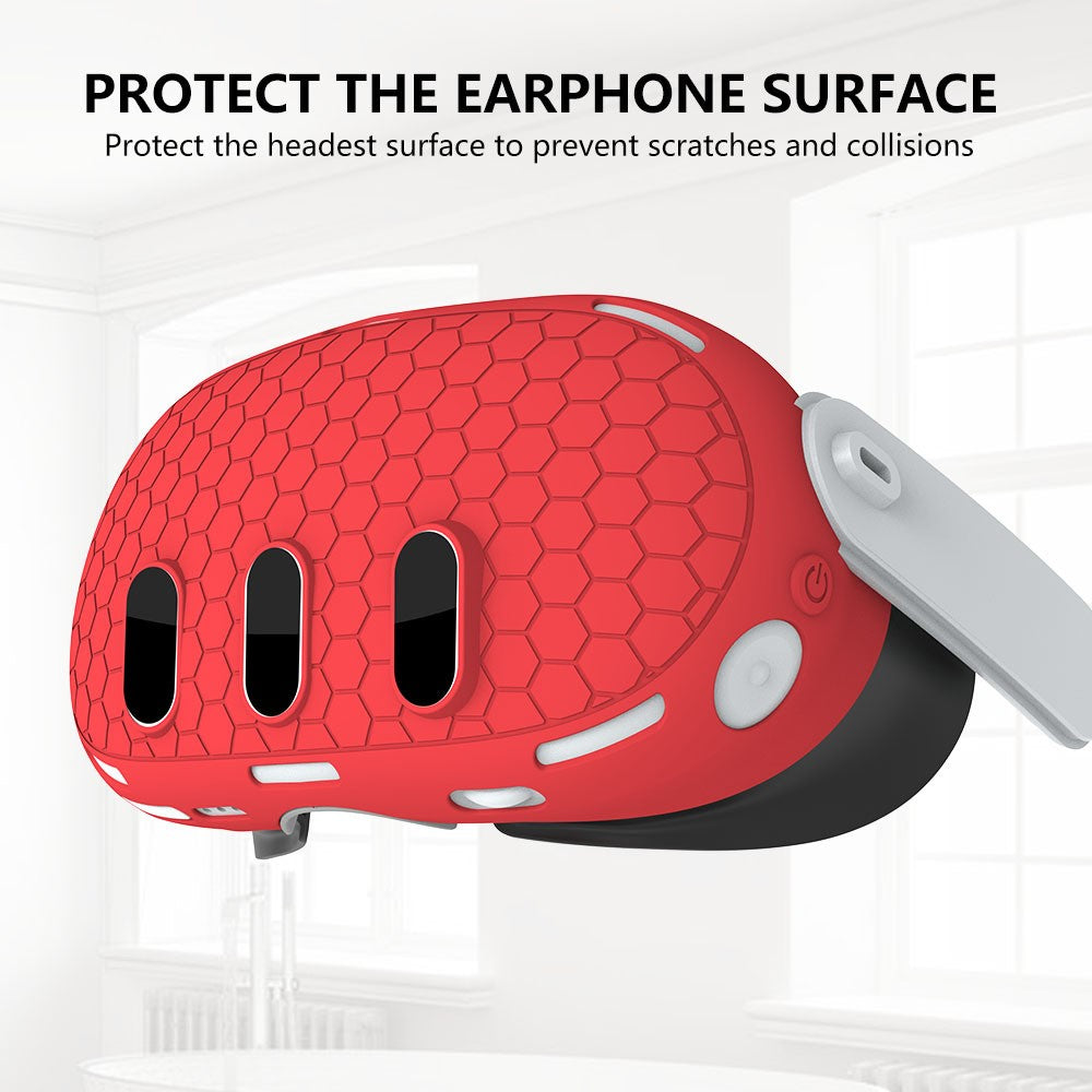 For Meta Quest 3 Protective Case VR Headset Anti-slip Anti-drop Silicone Cover