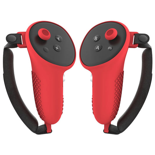 1 Pair for Meta Quest 3 / 3S Touch Controller Protective Cover Anti-Drop Silicone Case with Hand Strap