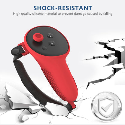 1 Pair for Meta Quest 3 / 3S Touch Controller Protective Cover Anti-Drop Silicone Case with Hand Strap