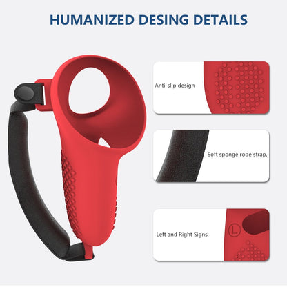 1 Pair for Meta Quest 3 / 3S Touch Controller Protective Cover Anti-Drop Silicone Case with Hand Strap