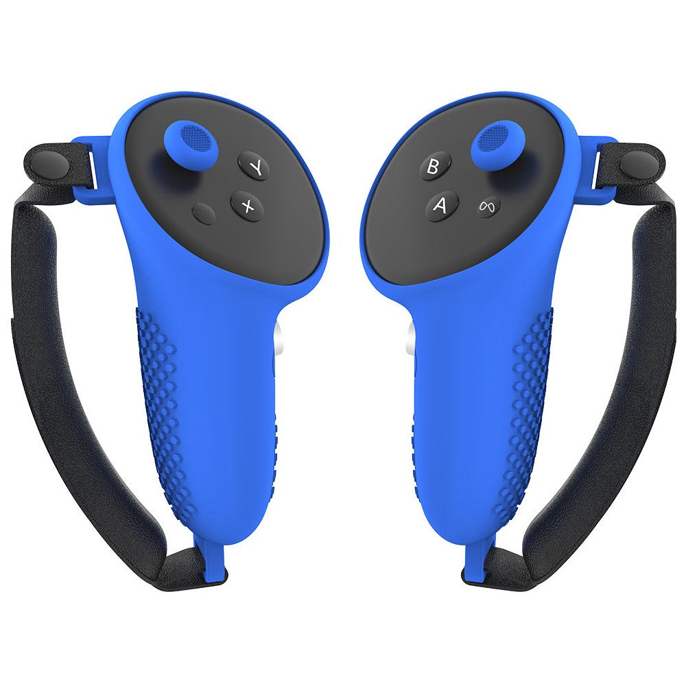 1 Pair for Meta Quest 3 / 3S Touch Controller Protective Cover Anti-Drop Silicone Case with Hand Strap