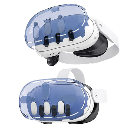 JYS JYS-MQ012 For Meta Quest 3 VR Case Headset Accessories Clear PC Cover Camera Lens Protector
