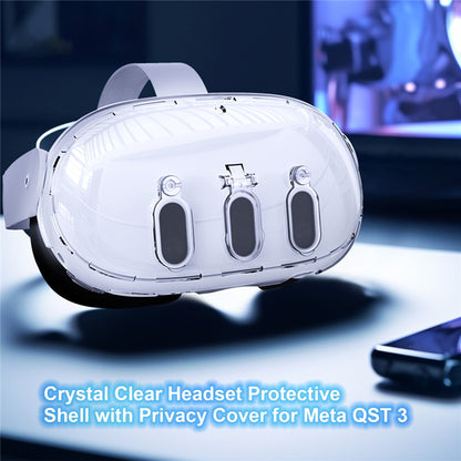 JYS JYS-MQ012 For Meta Quest 3 VR Case Headset Accessories Clear PC Cover Camera Lens Protector