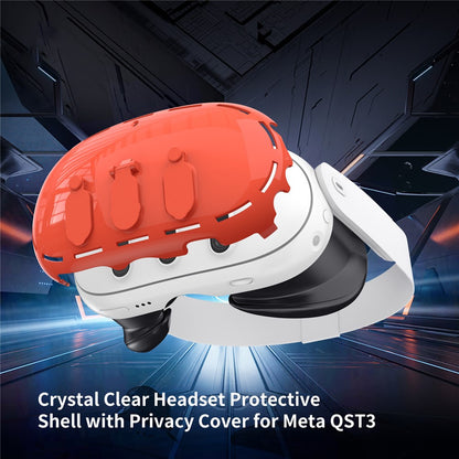 JYS JYS-MQ012 For Meta Quest 3 VR Case Headset Accessories Clear PC Cover Camera Lens Protector