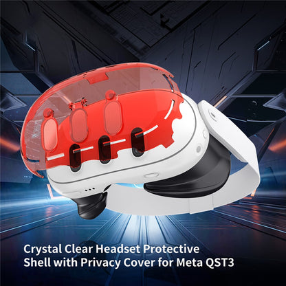 JYS JYS-MQ012 For Meta Quest 3 VR Case Headset Accessories Clear PC Cover Camera Lens Protector