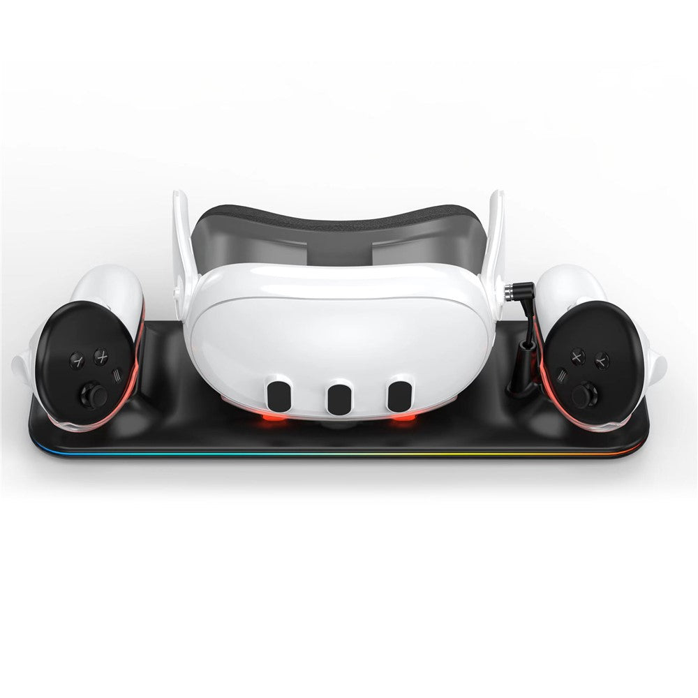 Charger Station for Meta Quest 3 VR Headset and Double Controller Charging Dock