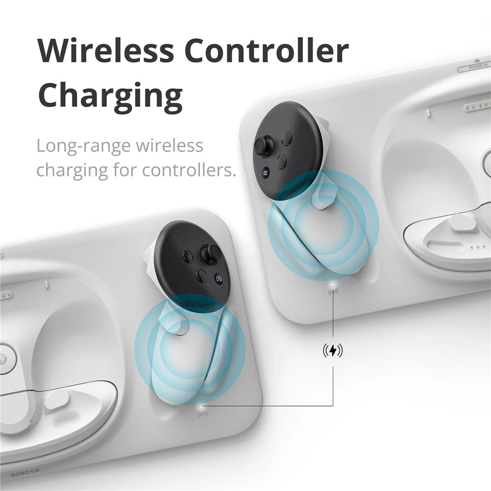 BOBOVR D3 For Meta Quest 3 VR Headset Controller Battery Charging Dock with 2 Batteries
