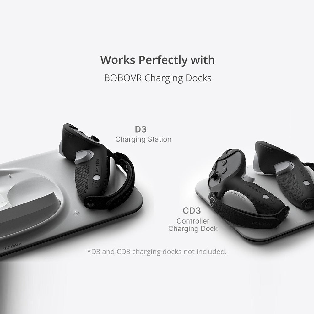 BOBOVR G3 For Meta Quest 3 / Quest 3S Controller Silicone Protective Grip Cover Set with Adjustable Knuckle Strap