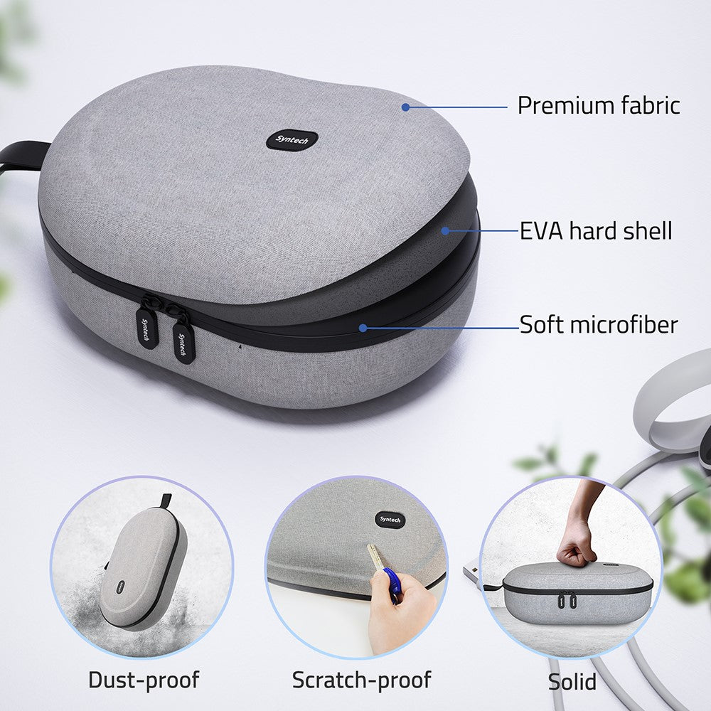 SYNTECH Size S Storage Case for Meta Quest 3S  /  Quest 3  /  Quest 2 VR Headset EVA Hard Shell Carrying Bag