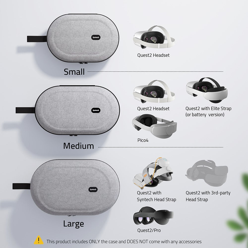 SYNTECH Size S Storage Case for Meta Quest 3S  /  Quest 3  /  Quest 2 VR Headset EVA Hard Shell Carrying Bag