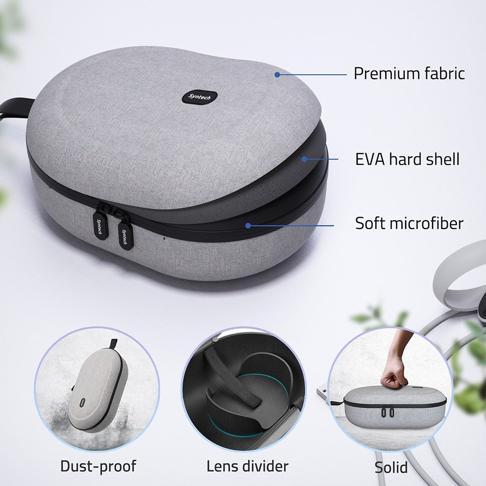 SYNTECH Size S Storage Case for Meta Quest 3S  /  Quest 3  /  Quest 2 VR Headset EVA Hard Shell Carrying Bag