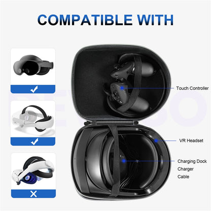DEVASO For Oculus Quest 2 VR Glasses Portable Storage Bag Oxford Cloth Handbag Carrying Case