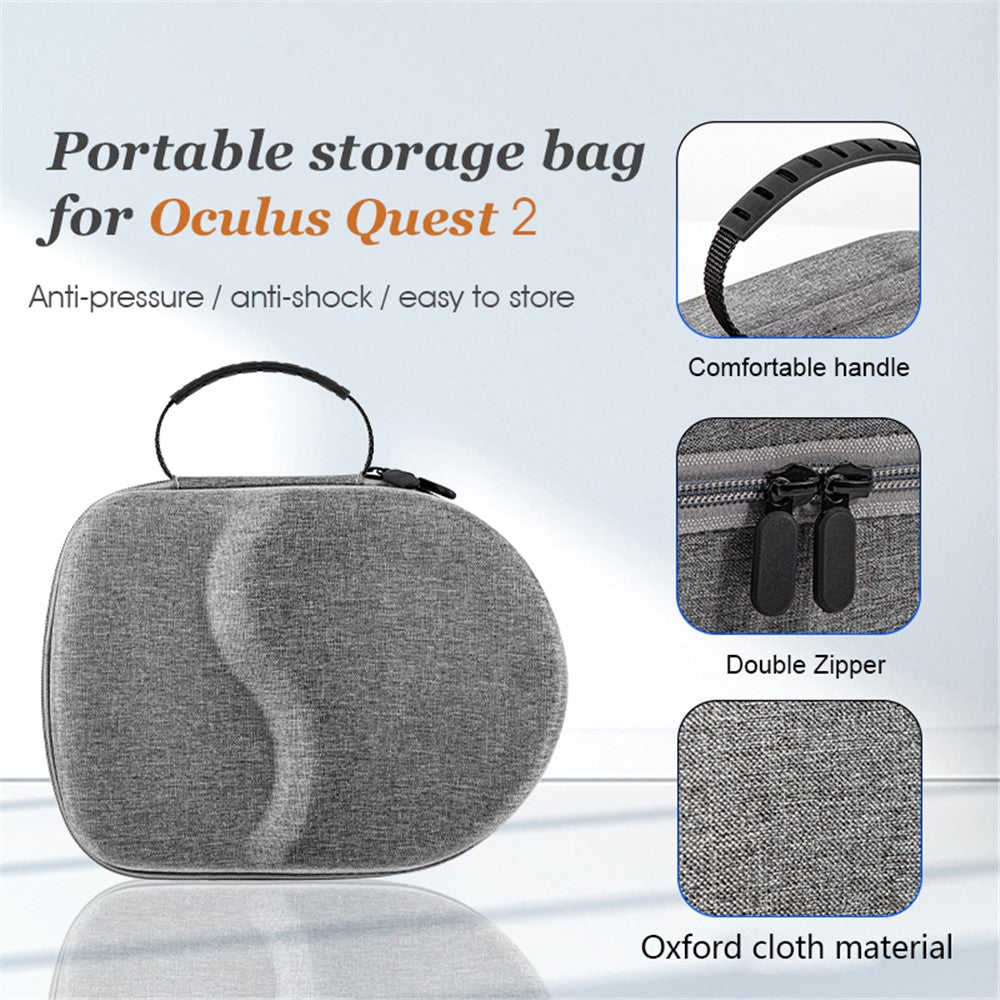 DEVASO For Oculus Quest 2 VR Glasses Portable Storage Bag Oxford Cloth Handbag Carrying Case
