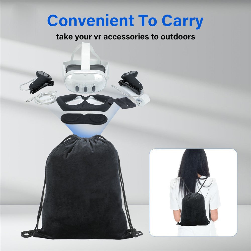 JYS JYS-MQ016 For Meta Quest 3 Headset Protective Shell Handle Cover Silicone Eye Mask Set