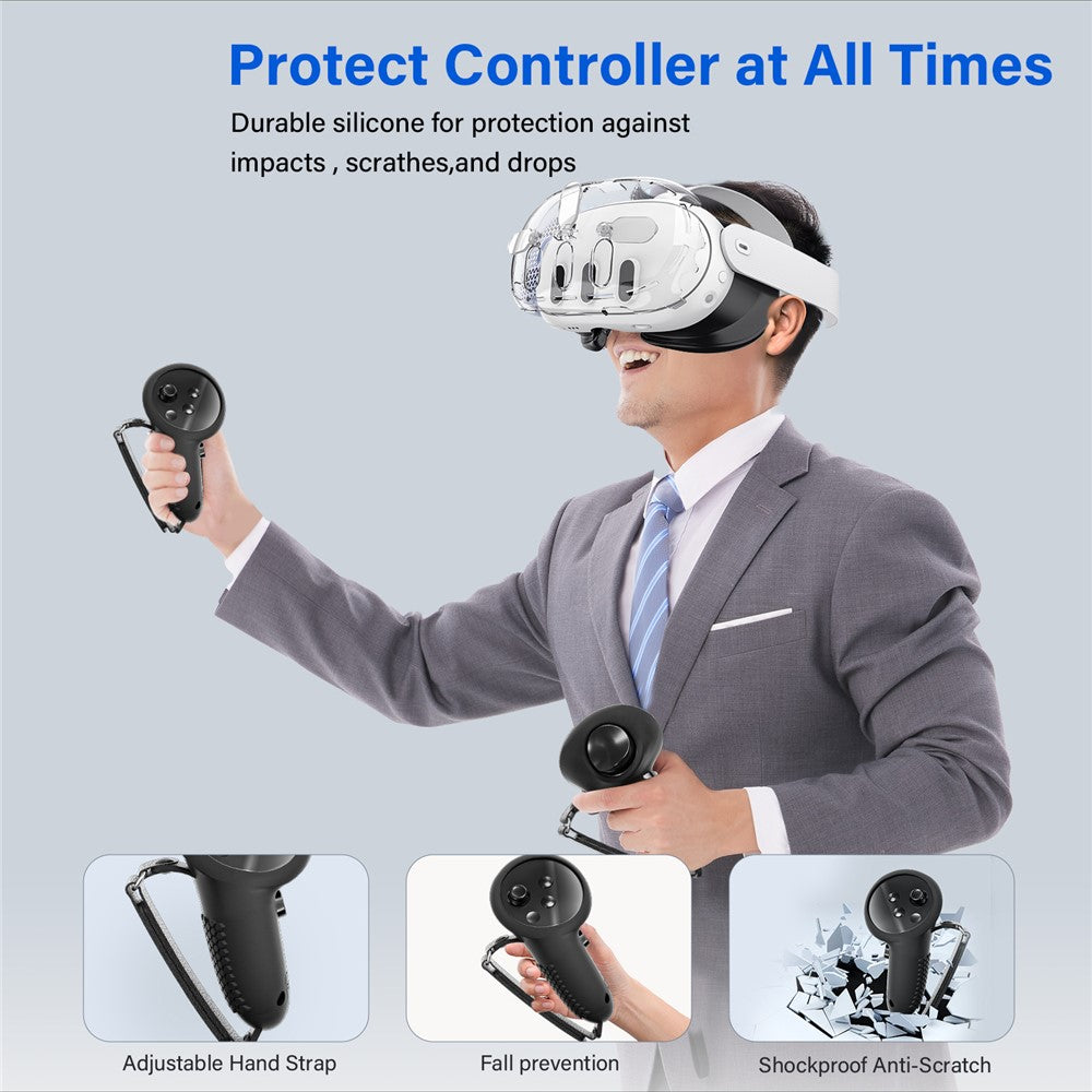 JYS JYS-MQ016 For Meta Quest 3 Headset Protective Shell Handle Cover Silicone Eye Mask Set