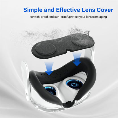 JYS JYS-MQ016 For Meta Quest 3 Headset Protective Shell Handle Cover Silicone Eye Mask Set