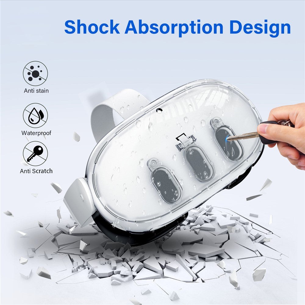JYS JYS-MQ016 For Meta Quest 3 Headset Protective Shell Handle Cover Silicone Eye Mask Set