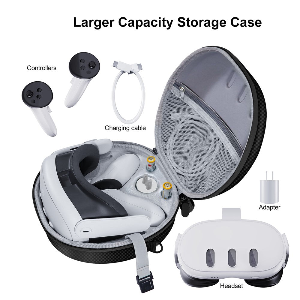 JYS JYS-MQ007 For Meta Quest 3 Hard EVA Portable Storage Bag VR Helmet Handle Protection Bag